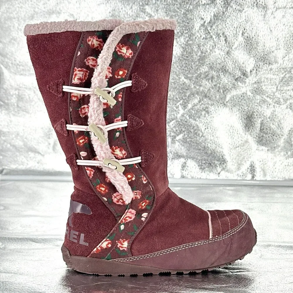 Sorel Suka II Shearling Boots Womens size 4 Pink Suede Non-slip Winter Boots